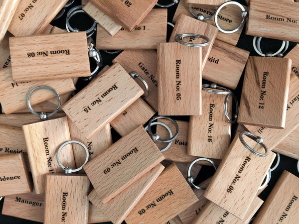 Wooden Resort/ Hotel Keychain (RHW1)