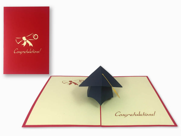 3D Pop Up Greeting Card - Graduation Hat (P102) - Wisholize - Greeting Card