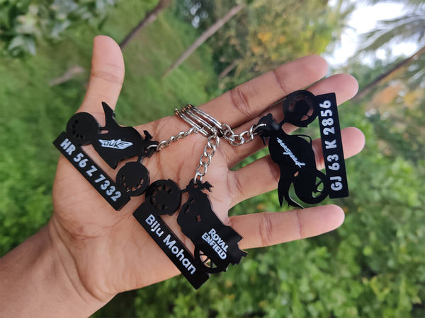 Bike Shape Number Plate Keychain VS16 Royal Enfield Wisholize