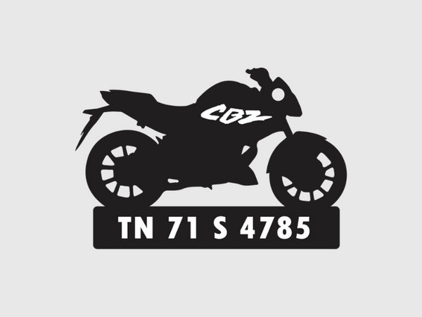 Bike Shape Number Plate Keychain - VS102 - Hero Honda CBZ - Wisholize - Key Chain