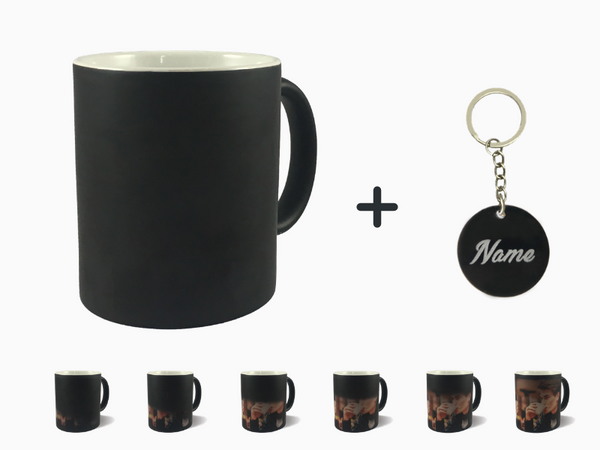 Magic Mug + Engraved Name Keychain Combo - Wisholize - Mug