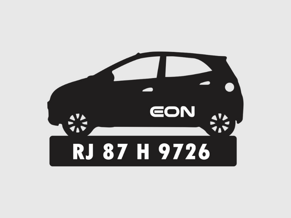 Car Shape Number Plate Keychain - VS55 - Hyundai Eon - Wisholize - Key Chain