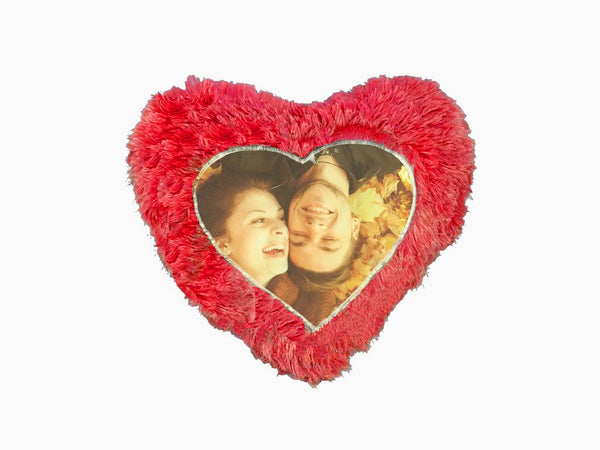 Fur Heart Cushion - Red - Wisholize - Cushion