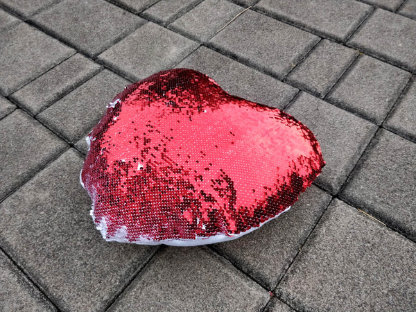 Magic/ Sequin Cushion - Heart Shape - Wisholize - Cushion