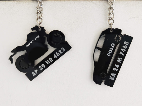 Bike Shape Number Plate Keychain VS34 Yamaha MT 15 Key Chain Wisholize