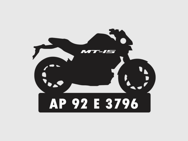 Bike Shape Number Plate Keychain - VS34 - Yamaha MT-15 - Wisholize - Key Chain