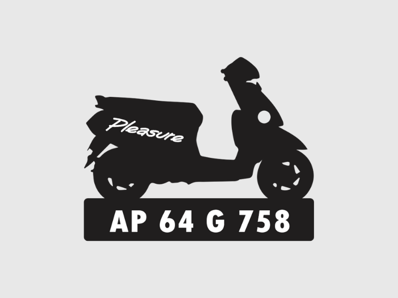 Bike Shape Number Plate Keychain - VS39 - Hero Pleasure - Wisholize - Key Chain