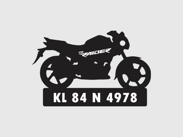 Bike Shape Number Plate Keychain - VS35 - TVS Raider - Wisholize - Key Chain