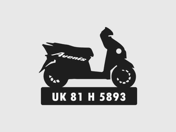 Bike Shape Number Plate Keychain - VS126 - Suzuki Avenis