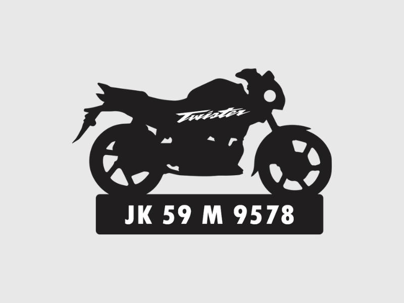 Bike Shape Number Plate Keychain - VS116 - Honda Twister