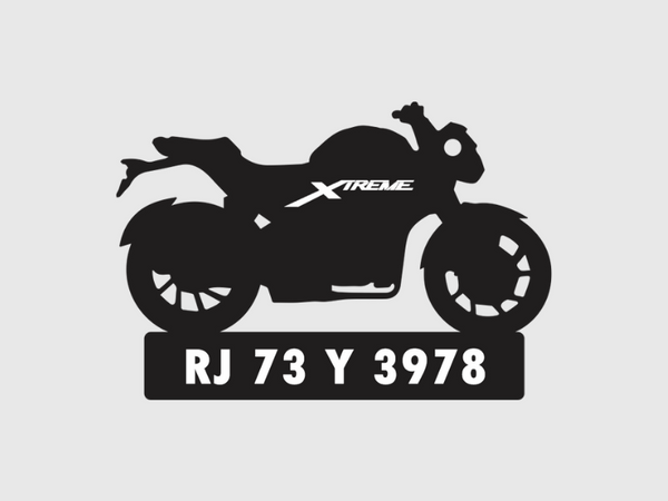 Bike Shape Number Plate Keychain - VS49 - Hero Xtreme - Wisholize - Key Chain