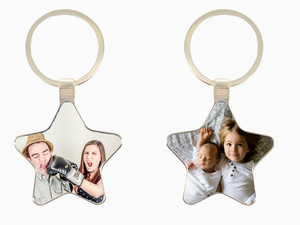 Metal Key Chain- Star (Double Side Photo) - Wisholize - Key Chain