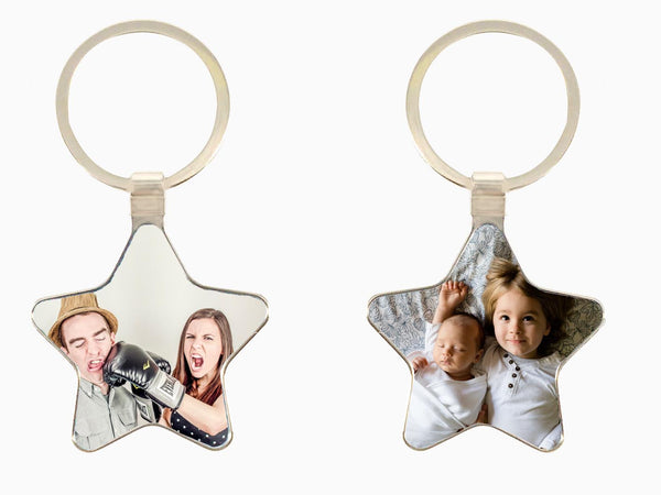 Metal Key Chain- Star (Double Side Photo) - Wisholize - Key Chain