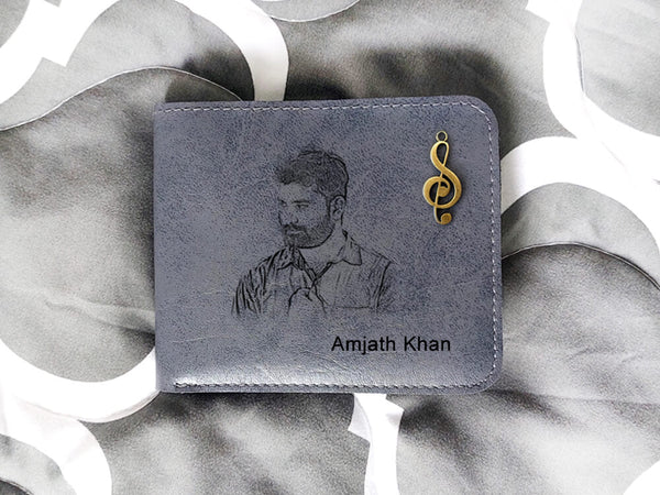 Personalised Men's Wallet - Grey