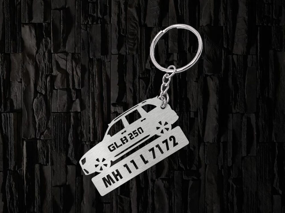 Metal Car Shape Number Plate Keychain - MVS1011 - Mercedes Benz GLB 250