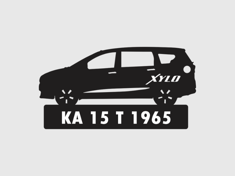 Car Shape Number Plate Keychain - VS519 - Mahindra Xylo