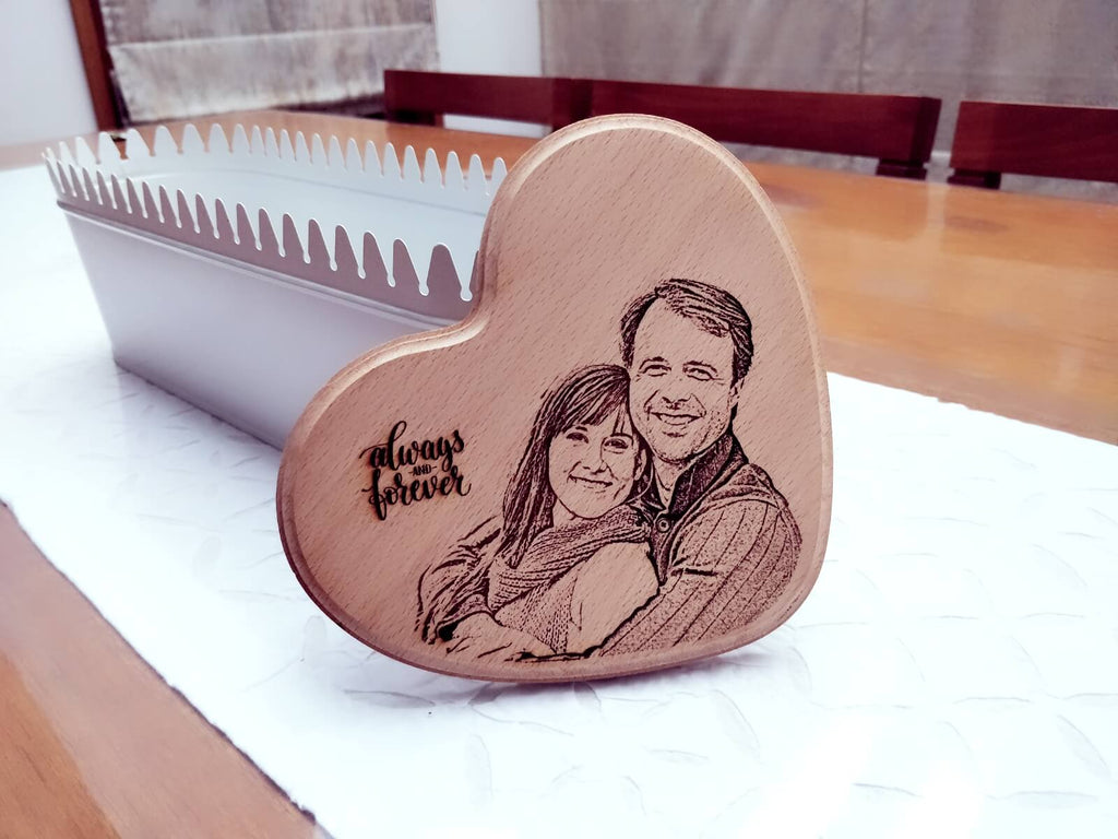 Photo Engraved Wooden Plaque - Heart - Wisholize - Photo Frame