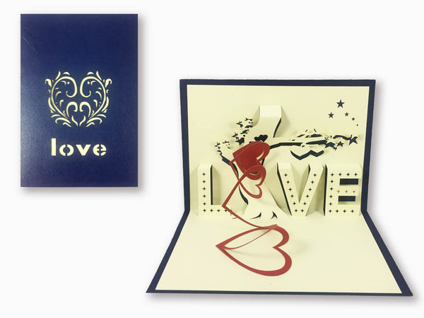 3D Pop Up Greeting Card - Love (P116) - Wisholize - Greeting Card