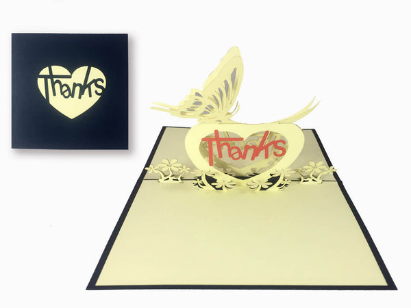 3D Pop Up Greeting Card - Thanks (P108) - Wisholize - Greeting Card