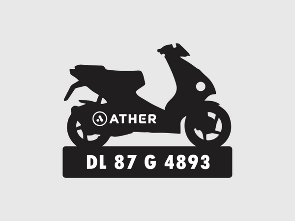 Bike Shape Number Plate Keychain - VS124 - Ather