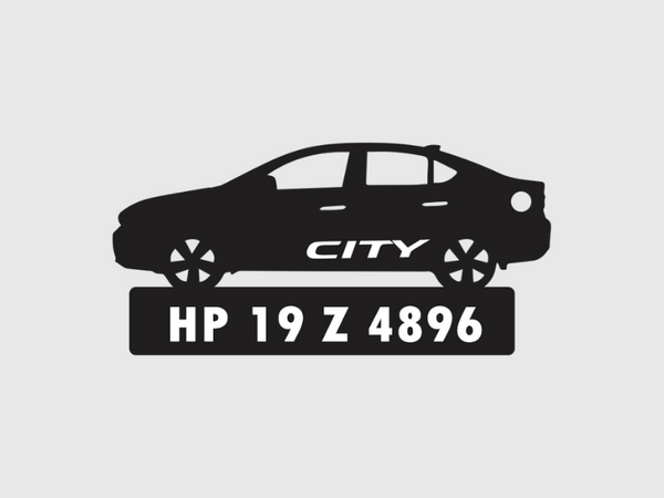 Car Shape Number Plate Keychain - VS63 - Honda City - Wisholize - Key Chain