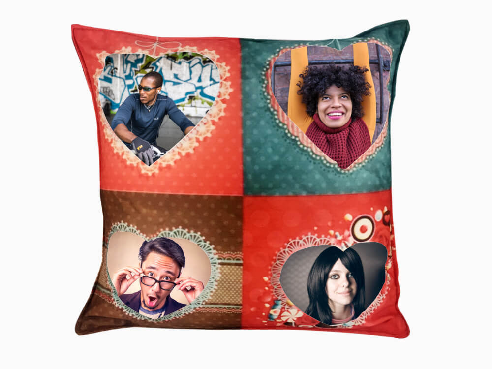 Printed Cushion - Four Hearts - Wisholize - Cushion