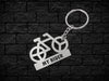 Metal Cycle Shape Number Plate Keychain - MVS699