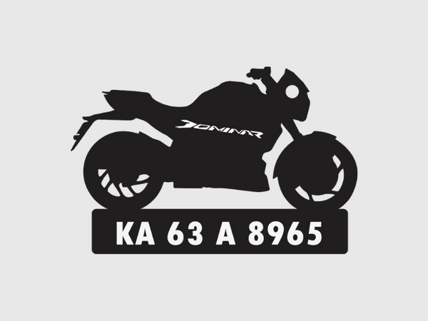 Bike Shape Number Plate Keychain - VS26 - Bajaj Dominar - Wisholize - Key Chain