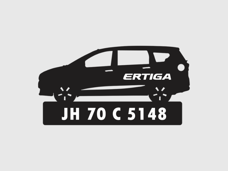 Car Shape Number Plate Keychain - VS69 - Maruti Suzuki Ertiga - Wisholize - Key Chain