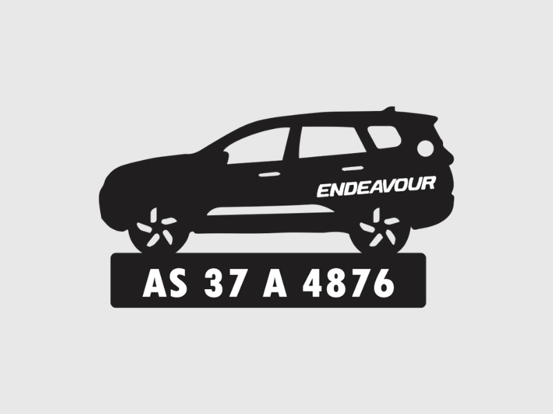 Car Shape Number Plate Keychain - VS508 - Ford Endeavour