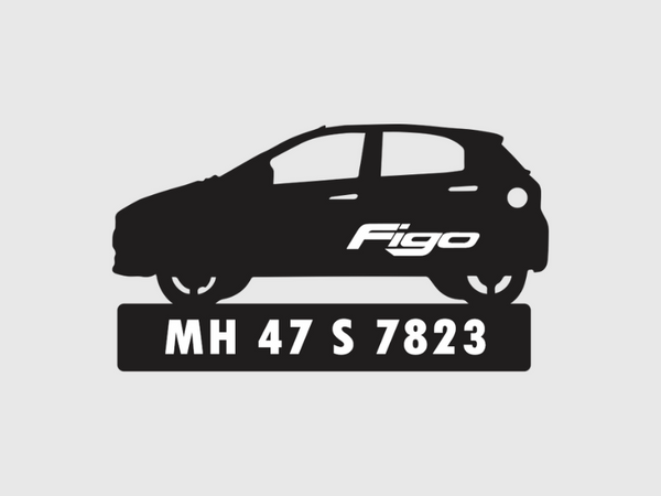 Car Shape Number Plate Keychain - VS505 - Ford Figo