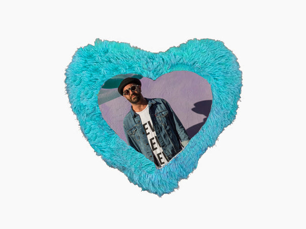 Fur Heart Cushion - Blue - Wisholize - Cushion