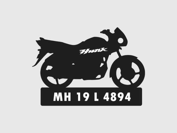 Bike Shape Number Plate Keychain - VS120 - Hero Hunk
