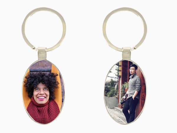 Metal Key Chain- Oval (Double Side Photo) - Wisholize - Key Chain