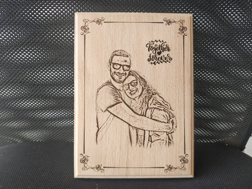 Photo Engraved Wooden Plaque (6x8) - Wisholize - Photo Frame