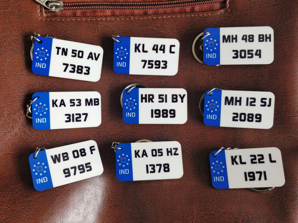 Mini Wooden Number Plate Keychain (M1) - Wisholize - Key Chain