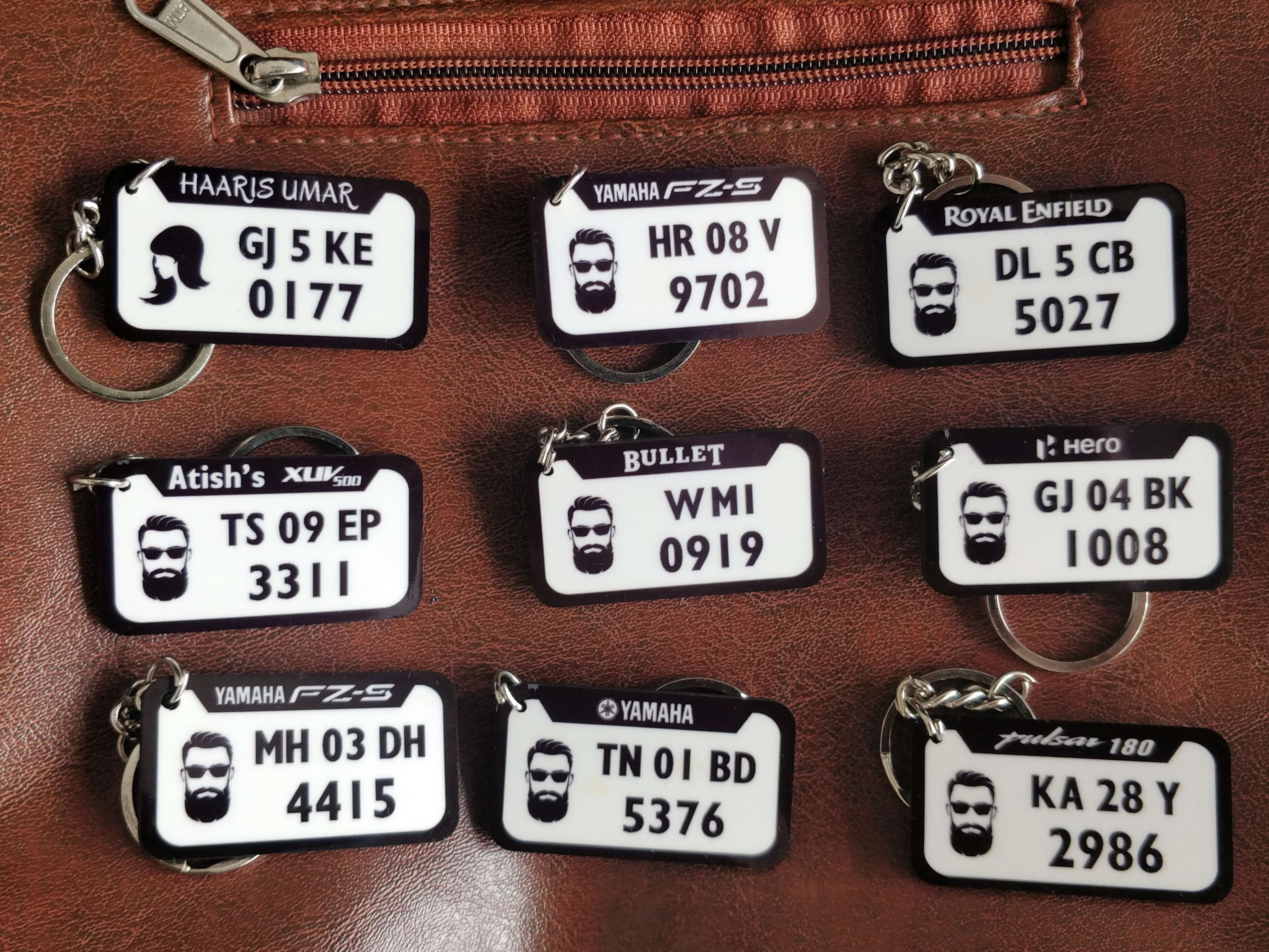 Mini Wooden Number Plate Keychain (M3) - Wisholize - Key Chain