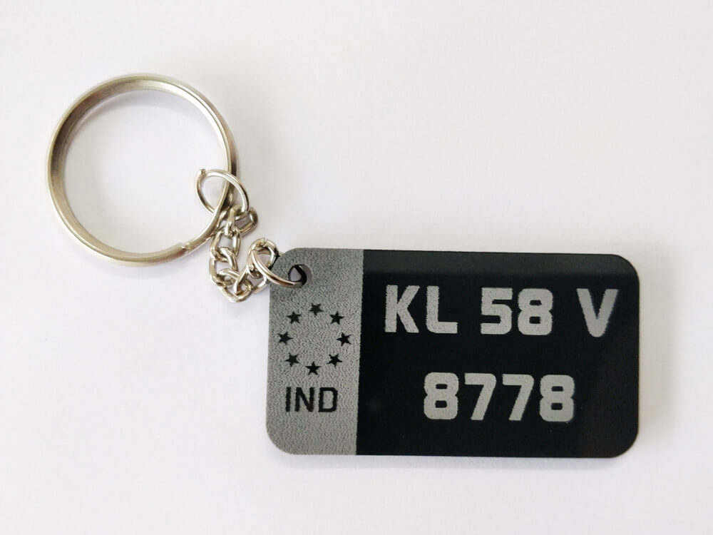 Mini Engraved Number Plate Keychain - Wisholize - Key Chain