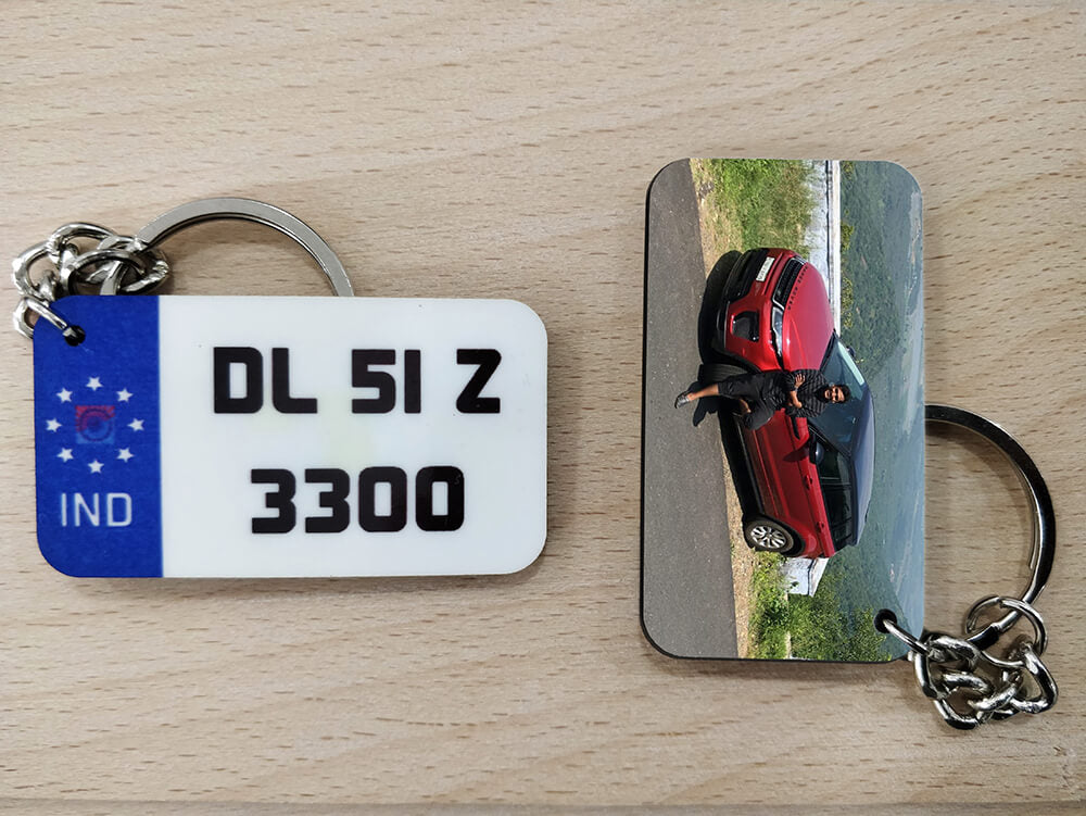 Mini Wooden Number Plate Keychain (M2) - Wisholize - Key Chain