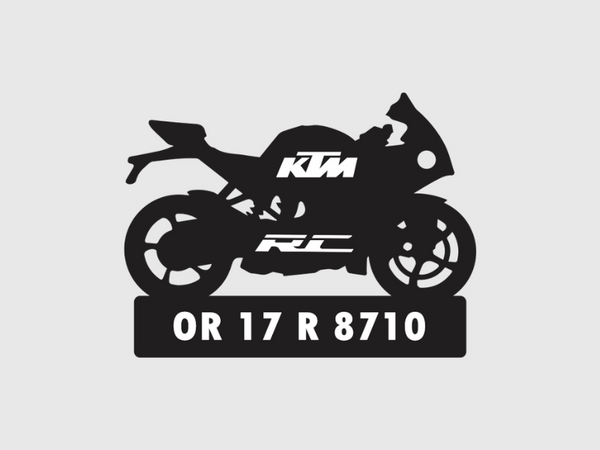 Bike Shape Number Plate Keychain - VS122 - KTM RC