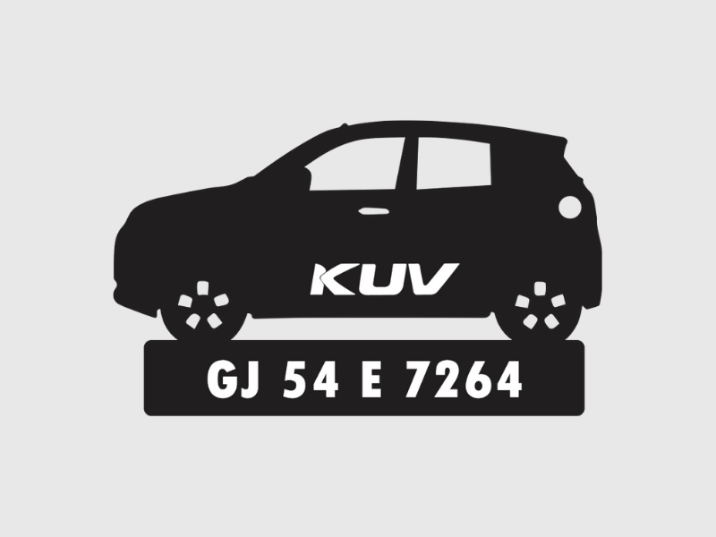 Car Shape Number Plate Keychain - VS75 - Mahindra KUV - Wisholize - Key Chain