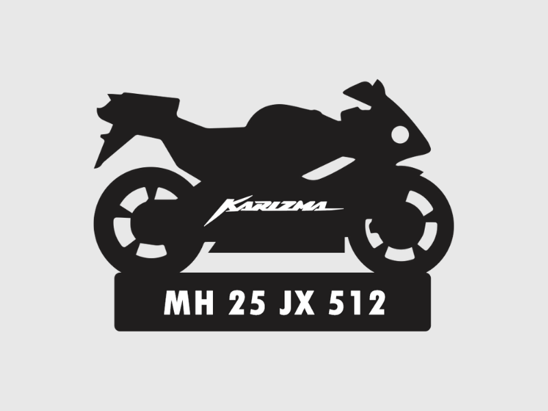 Bike Shape Number Plate Keychain - VS111 - Hero Karizma - Wisholize