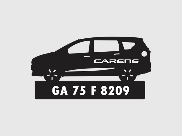 Car Shape Number Plate Keychain - VS97 - Kia Carens - Wisholize