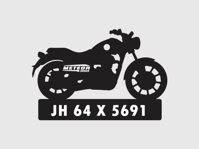 Bike Shape Number Plate Keychain - VS47 - Royal Enfield Meteor- Wisholize