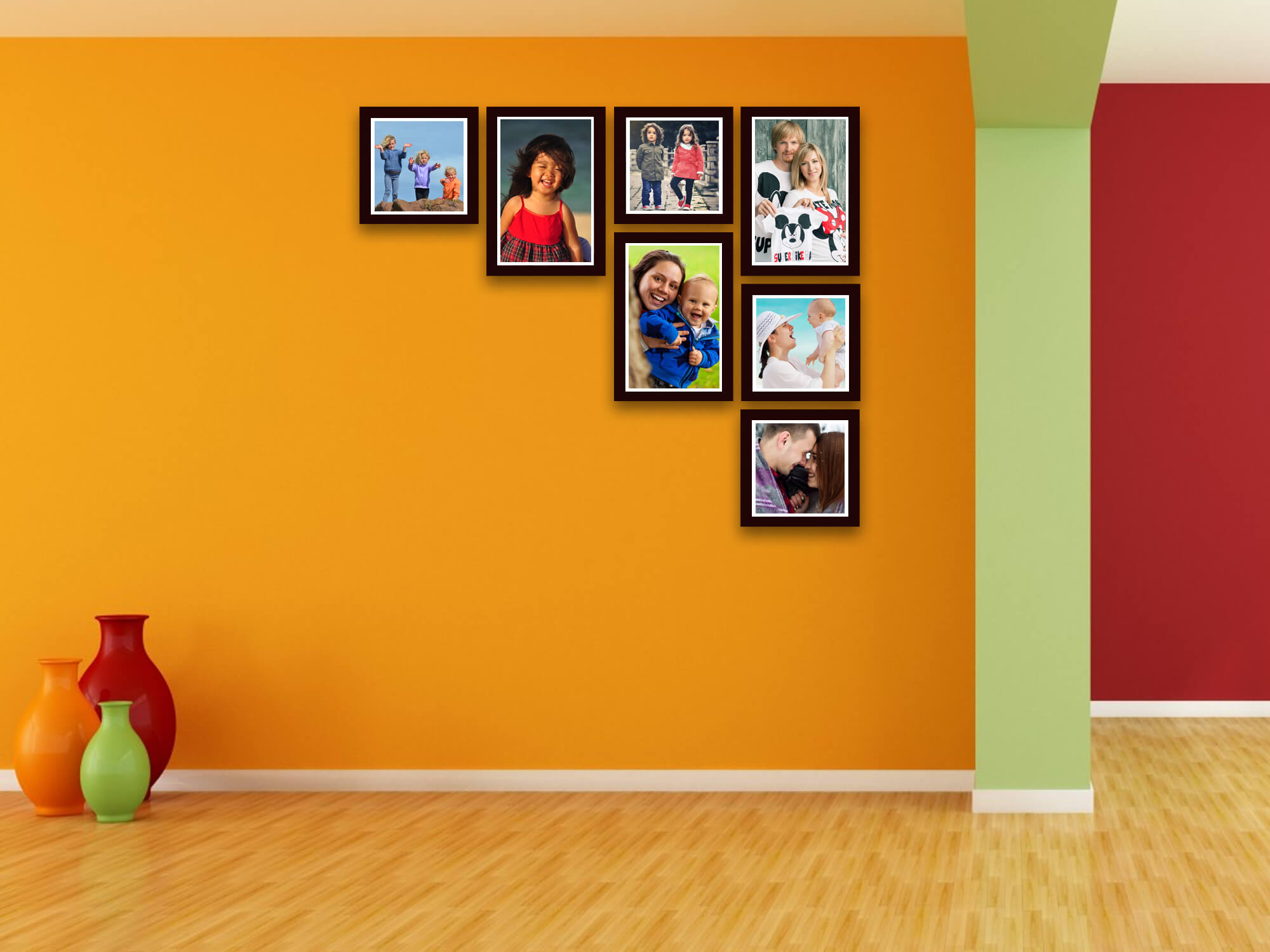 Multi Phoitos Frame Multiple Photo Frame - 7 Frames - Personalized Frames Set - Wisholize