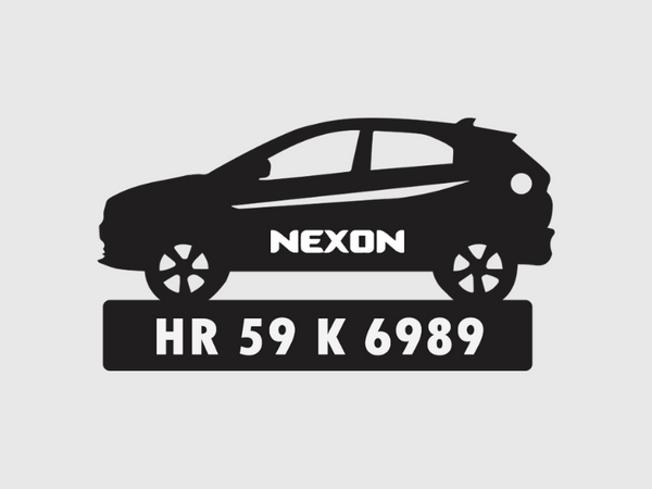 Car Shape Number Plate Keychain - VS57 - Tata Nexon - Wisholize - Key Chain