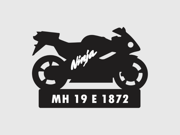 Bike Shape Number Plate Keychain - VS125 - Kawasaki Ninja