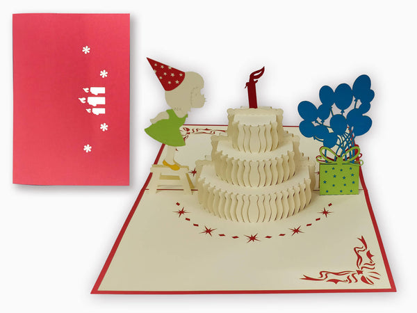 3D Pop Up Greeting Card - Birthday Girl (P122) - Wisholize - Greeting Card