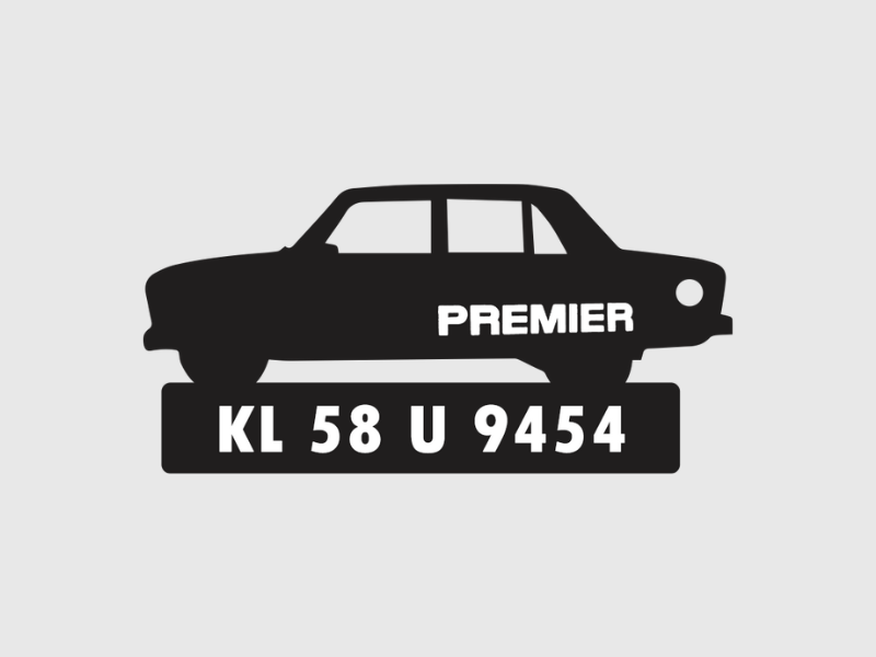 Car Shape Number Plate Keychain - VS503 - Premier