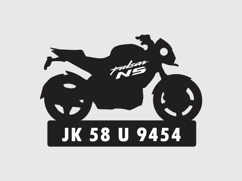 Bike Shape Number Plate Keychain - VS42 - Bajaj Pulsar NS - Wisholize - Key Chain